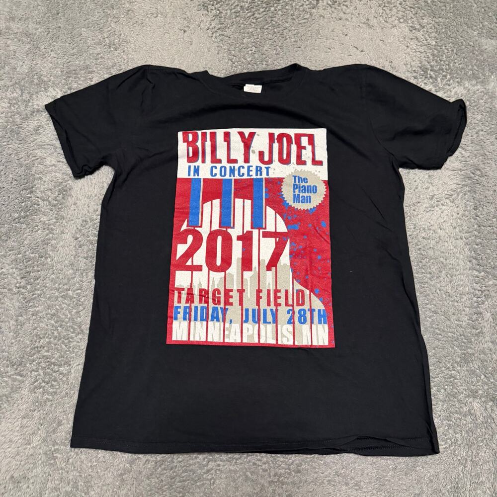 Billy Joel In Concert 2017 Tour T-Shirt Mens Medium Black Rock Piano Man